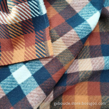 Boucle fashion Plaid wtih brushed fabric